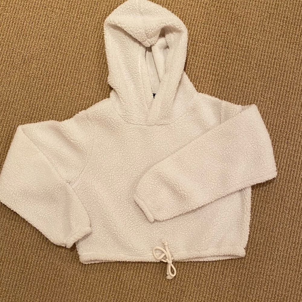 Wild Fable Sherpa Drawstring Crop Top